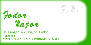 fodor major business card